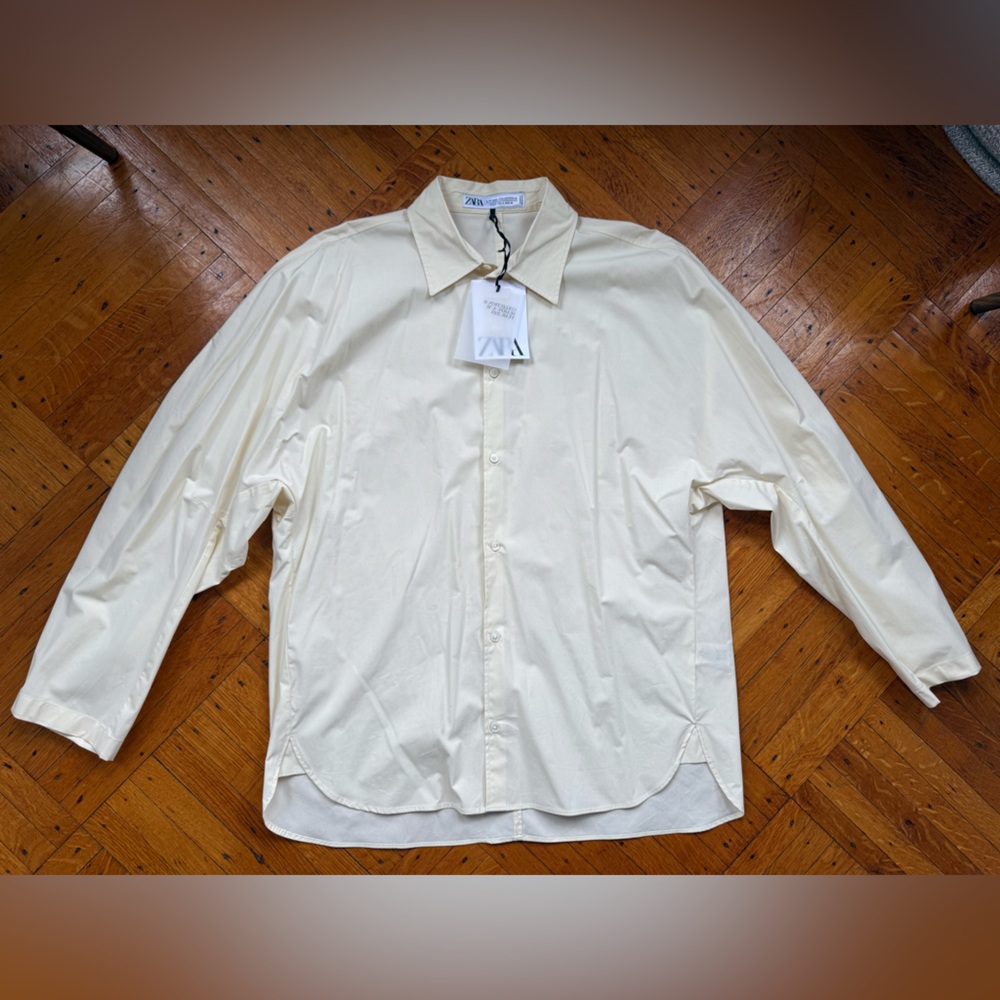 Zara Studio Collection Round Cut Button Down Shirt